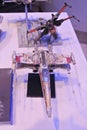 Model of X-Wing starfighter plane from Star Wars franchise movies.