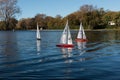 Model yachts on a lake