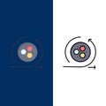 Modeling, Api, Modeling, Science  Icons. Flat and Line Filled Icon Set Vector Blue Background Royalty Free Stock Photo