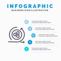 Modeling, Api, Modeling, Science Line icon with 5 steps presentation infographics Background Royalty Free Stock Photo