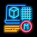 modeling of building materials neon glow icon illustration