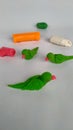 Modeling clay parrots Royalty Free Stock Photo
