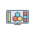 Color illustration icon for Modeling, data and affiliate