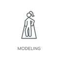 Modeling linear icon. Modern outline Modeling logo concept on wh