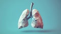 modeling low poly style fractured lungs Royalty Free Stock Photo