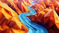 modeling low poly style sliding roadmap Royalty Free Stock Photo