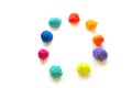 Modelling clay balls on white Royalty Free Stock Photo