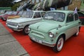 Models of different years ZAZ Zaporozhets cars is presented at retro car festival