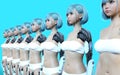 Models of many Robotic Female Cyborg Servants