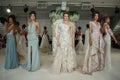 Models pose on the runway for Julie Vino Havana 2018 Bridal Collection runway show Royalty Free Stock Photo