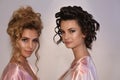 Models posing backstage before Julie Vino Havana 2018 Bridal Collection runway show Royalty Free Stock Photo