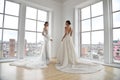 Models posing during the Ines Di Santo Spring 2020 bridal fashion presentation