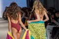 Models with swimsuit catwalk