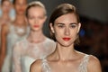 Models walk the runway during the Amsale Fall/Winter 2016 Couture Bridal Collection runway show Royalty Free Stock Photo