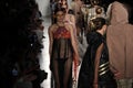 Models walk the runway finale at the Custo Barcelona fashion show