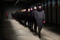 Models walk the runway finale during the Robert Geller NYFW: Mens show Royalty Free Stock Photo