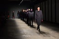 Models walk the runway finale during the Robert Geller NYFW: Mens show Royalty Free Stock Photo