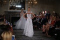 Models walk the runway at the Mira Zwillinger Spring 2015 Bridal collection show Royalty Free Stock Photo