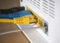 Modem and connection cables Royalty Free Stock Photo