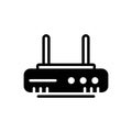 Black solid icon for Modem, broadband and routing