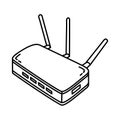 Modem Icon. Doodle Hand Drawn or Outline Icon Style Royalty Free Stock Photo