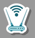 Modem icon that symbolizes wireless connection