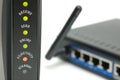 Modem lights and router Royalty Free Stock Photo