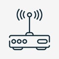 Modem Line Icon. Internet Router Linear Pictogram. Wifi Router Outline Icon. Editable Stroke. Isolated Vector