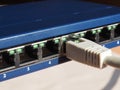 Modem router switch with RJ45 ethernet plug ports