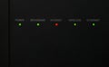 Modem showing red light indicating no internet connection. Royalty Free Stock Photo