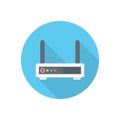 Modem vector flat colour icon Royalty Free Stock Photo