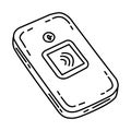 Modem Wifi Icon. Doodle Hand Drawn or Outline Icon Style Royalty Free Stock Photo