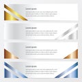 Moden banner gold, bronze, silver, blue color Royalty Free Stock Photo