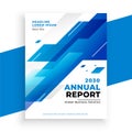 moden blue business flyer annual report template design vector