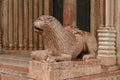 Modena Cathedral, Porta Regia, detail, lion in red marble, world heritage site