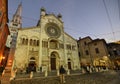 Modena, Emilia Romagna, Italy. The magnificent facade of the cathedral