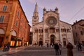 Modena, Emilia Romagna, Italy. The magnificent facade of the cathedral