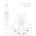 Modena, Italy, the cathedral and the tower ghirlandina garland