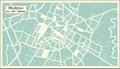 Modena Italy City Map in Retro Style. Outline Map