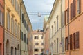 MODENA, ITALY: colorful city center buildings Royalty Free Stock Photo