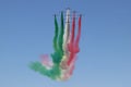 Frecce Tricolore, acrobatic air force patrol of the Italian air force, evolutions with Italian tricolor smoke trails