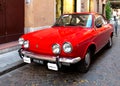 Fiat sport 850 Coupe red, Modena, 10 July 2016