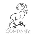 Moder goat logo. Vector illustration. Royalty Free Stock Photo