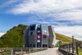 The moder restaurant `stone flower` designed by the Swiss architect Mario Botta Royalty Free Stock Photo