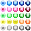 Moderate blog comment icons in color glossy buttons