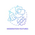 Moderation features blue gradient concept icon