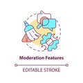 Moderation features concept icon