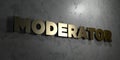 Moderator - Gold sign mounted on glossy marble wall - 3D rendered royalty free stock illustration