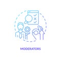 Moderators blue gradient concept icon