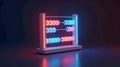 vibrant neon lighting makes financial calculations fun and engaging for young minds Royalty Free Stock Photo